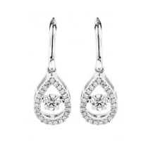 Boucles d&#39;oreilles en argent sterling 925 avec diamant de danse en gros